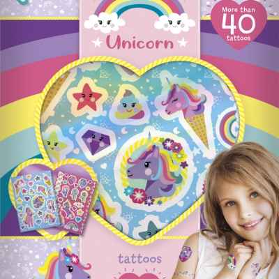 Комплект временни татуировки Totum, Еднорог, 40 броя