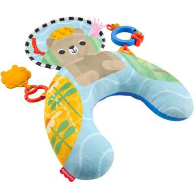 Възглавничка за игра по коремче Fisher Price, със сетивни елементи