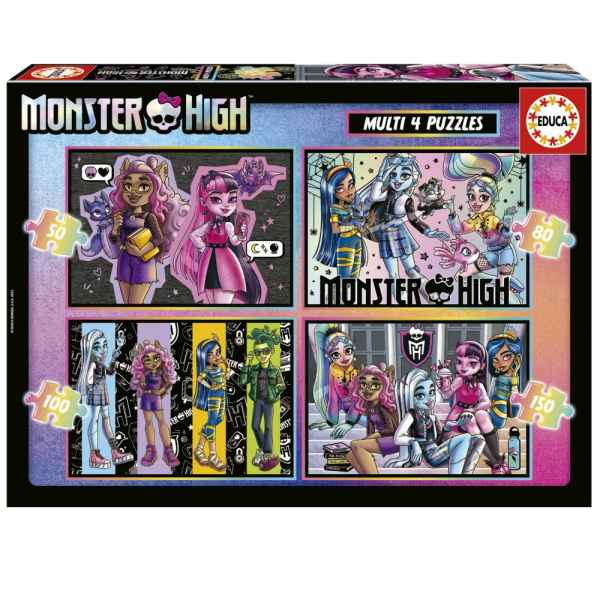 Прогресивен пъзел Educa, Monster High 4 в 1, 50/80/100/150 части-B3aJ9.jpeg