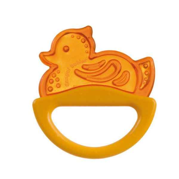 Силиконова дрънкалка с мека чесалка 0м+ Canpol, оранжево пате-BFZVi.jpg