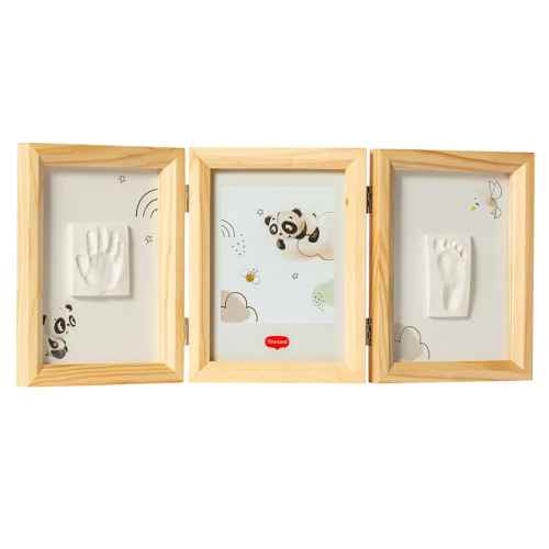 Рамка за два отпечатъка и снимка Tiny Love Tiny Creations, дървена 0м+