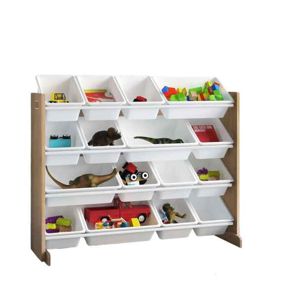 Детски дървен органайзер за съхранение на играчки GINGER, WOOD/WHITE-BSL5m.jpg