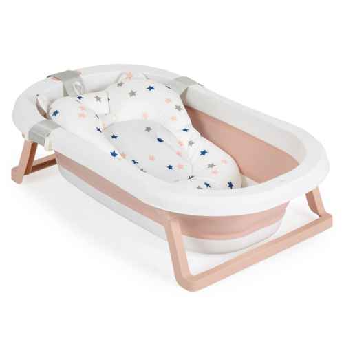 Комплект за къпане със сгъваема вана Moni Palma, розов