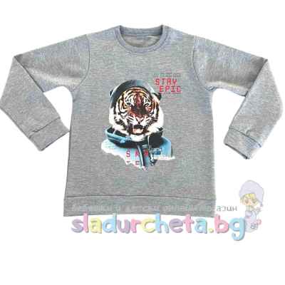 Детска блуза Sevtex, сив