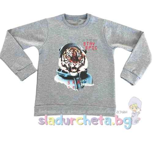 Детска блуза Sevtex, сив