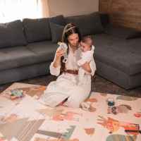 Двулицево термо килим Lorelli за игра 120-180 см, Forest Home-CBlYK.jpeg