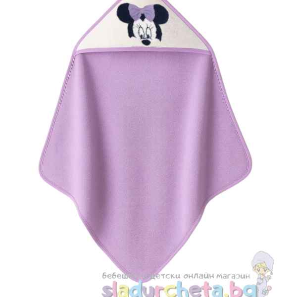 Хавлия с качулка Sunny Kids, Мини Маус в бяло/лилаво-Cc6BR.jpeg
