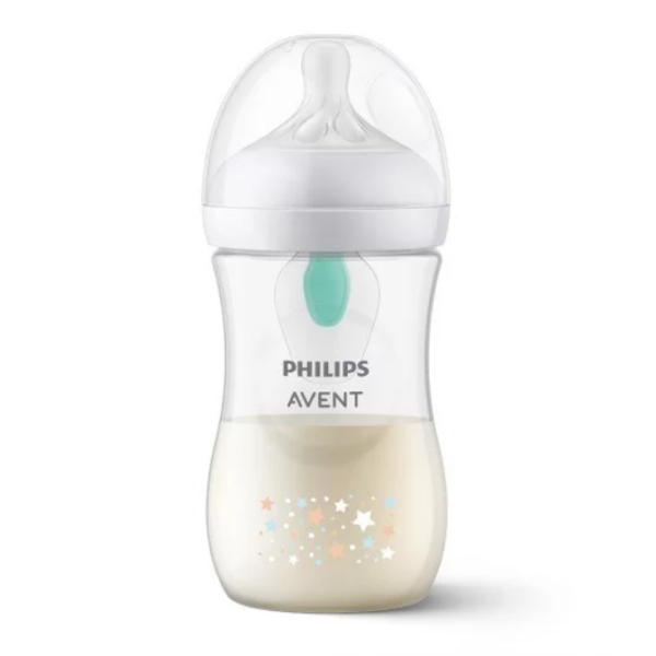 Шише за хранене AVENT Natural Response, с клапа AirFree, 260 мл, с биберон без протичане, 1м+, Звезди и Мече-CssJl.png