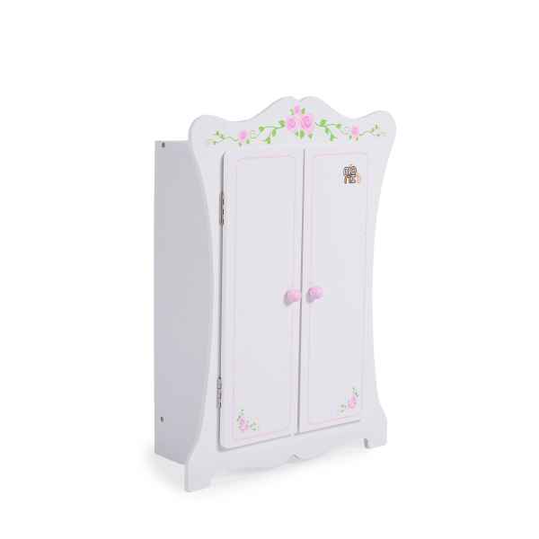 Дървена мебел за кукла Moni toys, гардероб бял-CubSr.jpg