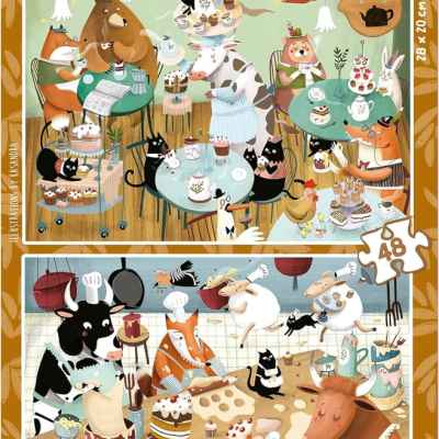 Пъзел Educa, Горски приказки 2 в 1, 2 х 48 части