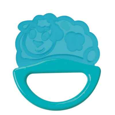 Силиконова дрънкалка с мека чесалка 0м+ Canpol, синя овчица