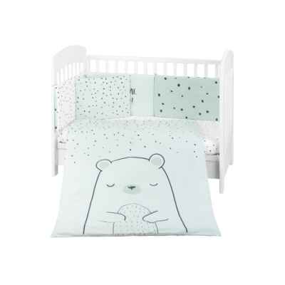 Бебешки спален комплект Kikka Boo 6 части, Bear with me Mint