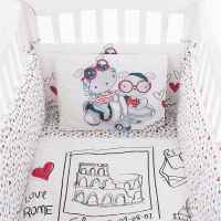 Бебешки спален комплект 6 части Kikka Boo Love Rome, Blue 70/140-DbuVN.jpeg