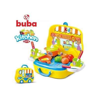 Малка детска кухня в куфар Buba Kitchen Cook, жълта