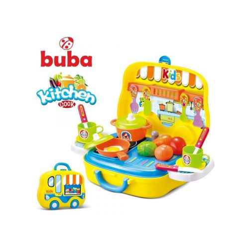 Малка детска кухня в куфар Buba Kitchen Cook, жълта