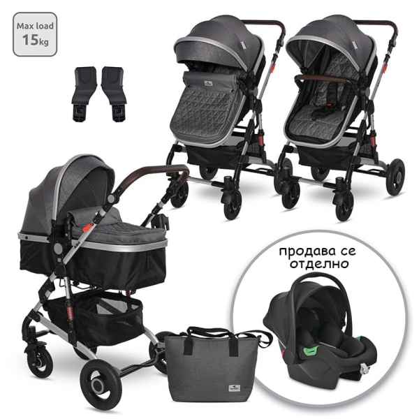 Комбинирана бебешка количка 2в1 Lorelli Alba Premium, Steel Grey + Адаптори -Dqnkm.jpeg