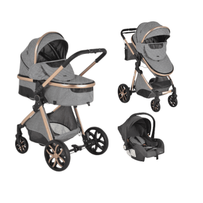 Комбинирана бебешка количка 3в1 Moni Alma, тъмносива