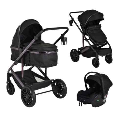 Комбинирана бебешка количка 3в1 Moni All road, Black