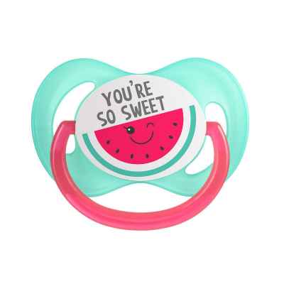 Силиконова залъгалка със симетрична форма Canpol So Cool 0-6м, диня