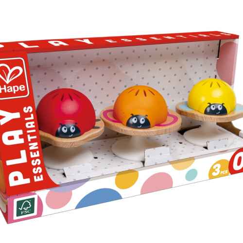 Комплект дрънкалки Hape, Калинки, 3 броя