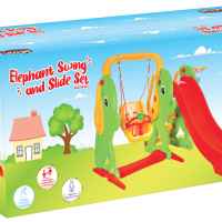 Пързалка с люлка Pilsan Слонче, червен-Ecuwi.jpg