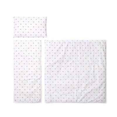 Сет за Бебешка количка Lorelli, летен ранфорс, Бяло с корони