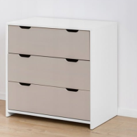 Детска стая Baby Moon - кошара, скрин, шкаф за повиване + матрак, бежов-FSjgu.png