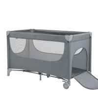 Бебешка кошара на две нива Kikka Boo Nighty Night, Grey 2026-FTbQm.jpeg