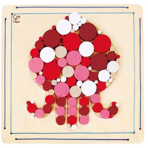 Творчески комплект Hape, Дървена мозайка, Октопод