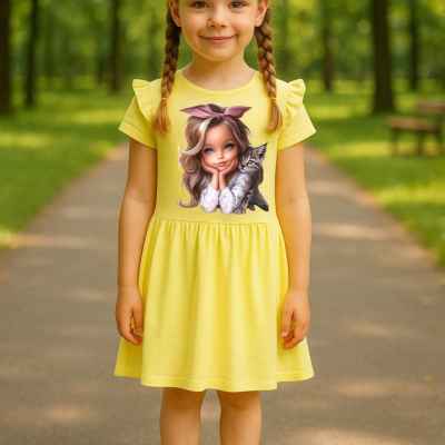 Детска рокля Светли, жълта