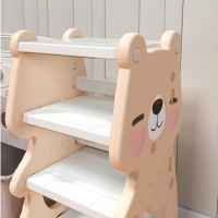 Комбиниран пластмасов скрин за съхранение на играчки и книги Feelkids, Розово мече-G0wE7.jpeg