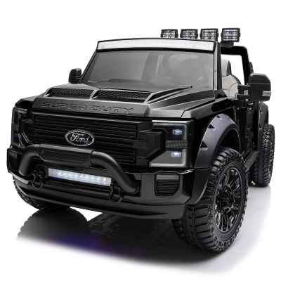 Акумулаторен джип JJ Ford super Duty 4X4, двуместен черен металик