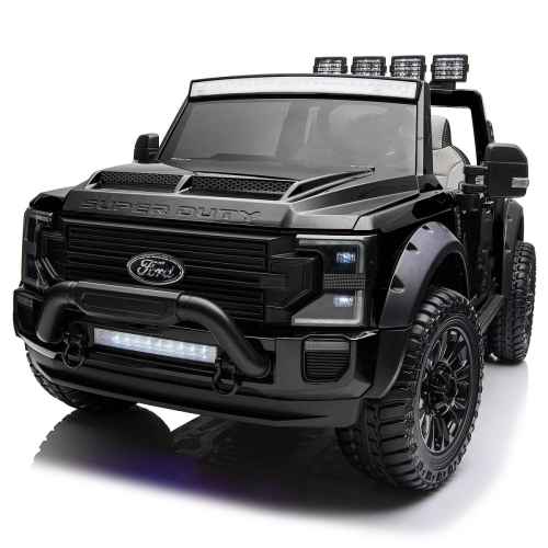Акумулаторен джип JJ Ford super Duty 4X4, двуместен черен металик