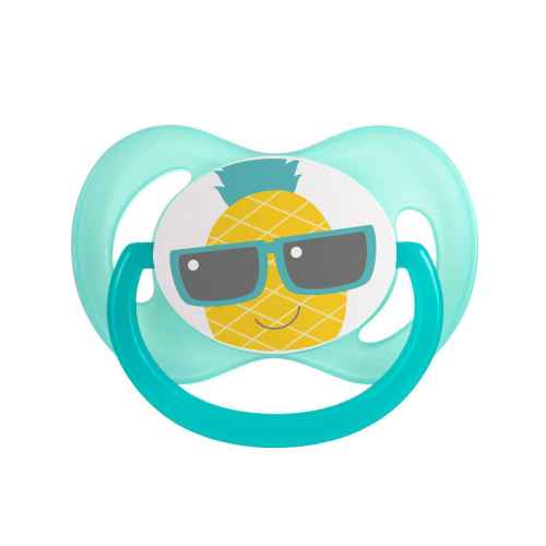 Силиконова залъгалка със симетрична форма Canpol So Cool 0-6м, ананас