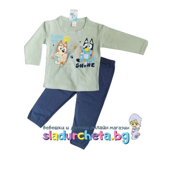 Детска пижама Светли, зелен/син-H9y64.png