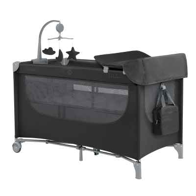 Бебешка кошара на две нива Kikka Boo Nighty Night, Black 2026