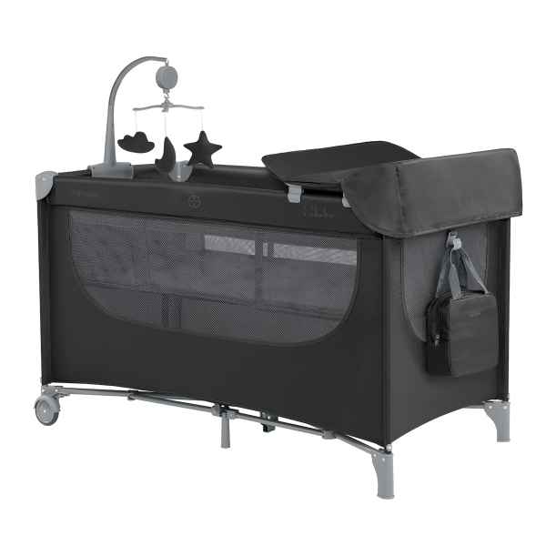 Бебешка кошара на две нива Kikka Boo Nighty Night, Black 2026-HIA5C.jpeg