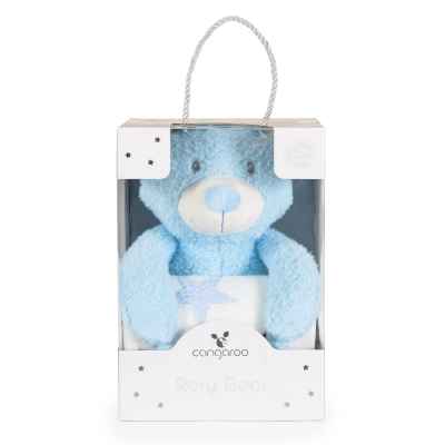 Одеяло Cangaroo 90/75 см с играчка Rory Bear, син