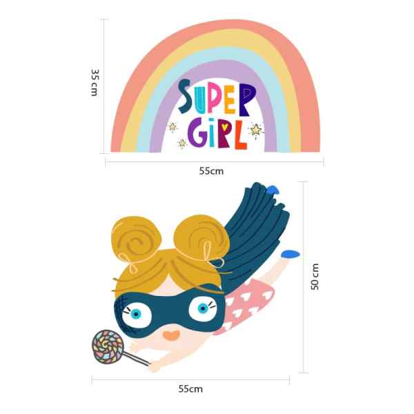 Комплект 2 броя стикери Ginger Home SUPER GIRL, за декорация-HYLvo.jpeg