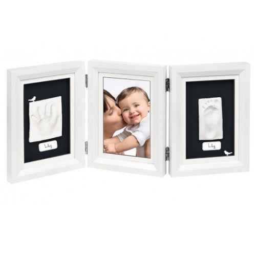 Рамка от 3 части за  2 отпечатъка и снимка Baby Art My Baby Touch, бяла