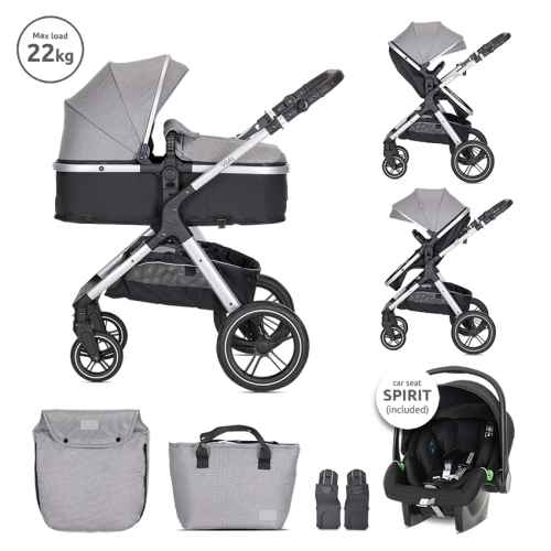 Комбинирана бебешка количка 3в1 Lorelli Viola, Grey