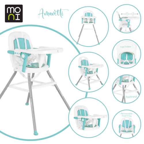 Столче за хранене 3в1 Moni Amaretti, мента
