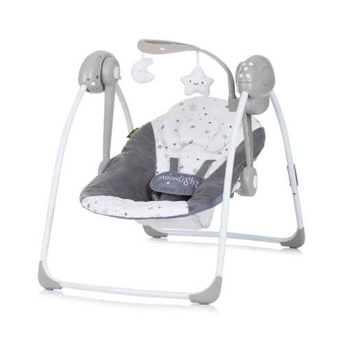 Бебешка електрическа люлка Chipolino Moonlight, пепелно сиво