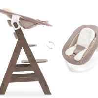 Шезлонг за столче за хранене 2в1 Hauck Alpha+ Bouncer, Stretch beige-Iaovk.jpeg