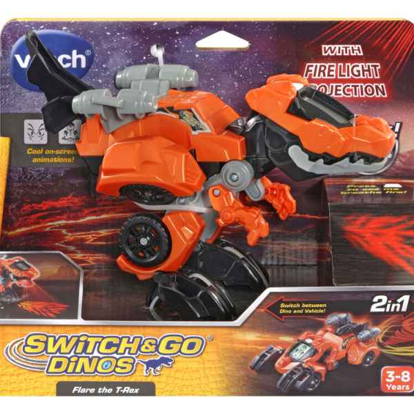 Интерактивна играчка Vtech, Трансформър Flare, Автомобил и Динозавър T-Rex 2 в 1, Оранжев-IcXJh.jpeg
