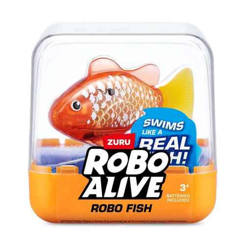 Рибка Zuru Robo Fish, оранжева с бели люспи и жълта опашка