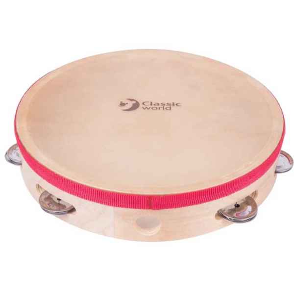 Детска дървена тамбурина Classic World Educational, с малки звънчета 25 см-IjEiH.jpeg