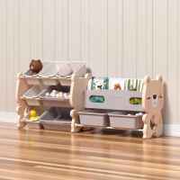 Комбиниран пластмасов скрин за съхранение на играчки и книги Feelkids, Розово мече-IoRqV.jpeg