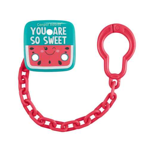 Клипс за залъгалка със синджир Canpol SO COOL, диня