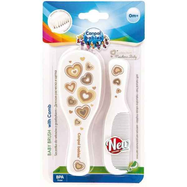 Комплект за коса Canpol Newborn baby, мек естествен косъм, бял-Iu7nv.jpg